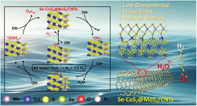 Se-Doped CoS2@MoS2 Heterostructures on Multiwalled Carbon Nanotubes as Efficient Bifunctional Electrocatalysts for Alkaline Overall Water Splitting