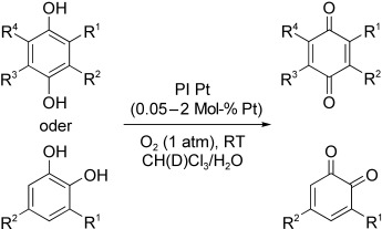 Aerobic Oxidation of Hydroquinone Derivatives Catalyzed by Polymer-Incarcerated Platinum Catalyst