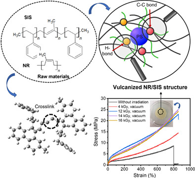 Optimizing natural rubber blends for examination gloves: Vacuum radiation for mechanical strength and solvent barrier