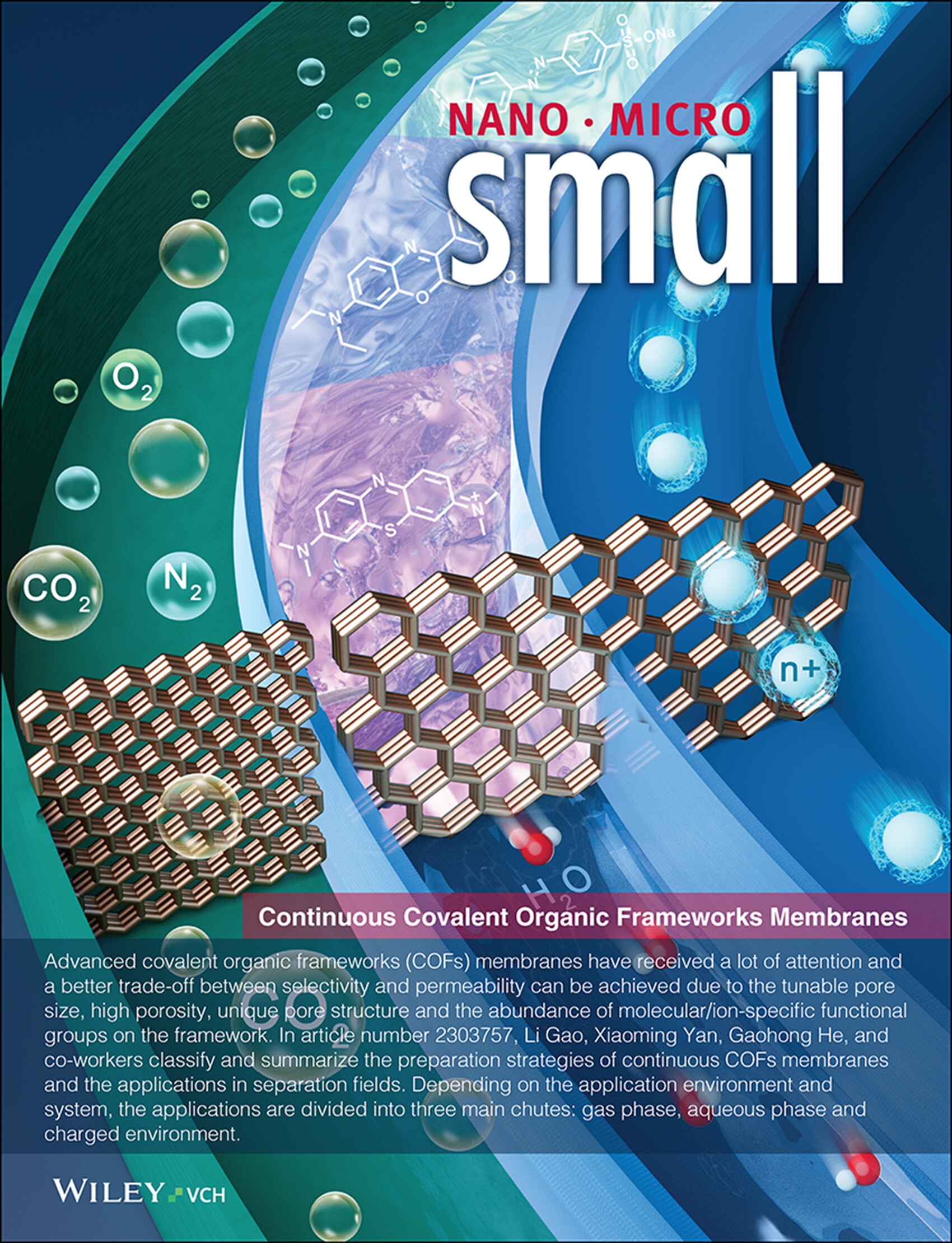 Continuous Covalent Organic Frameworks Membranes: From Preparation Strategies to Applications (Small 44/2023) Volume 19 Issue 44, 2023