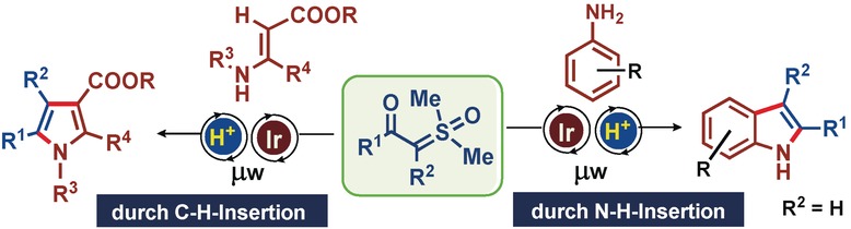 Synthesis of Indoles and Pyrroles Utilizing Iridium Carbenes Generated from Sulfoxonium Ylides