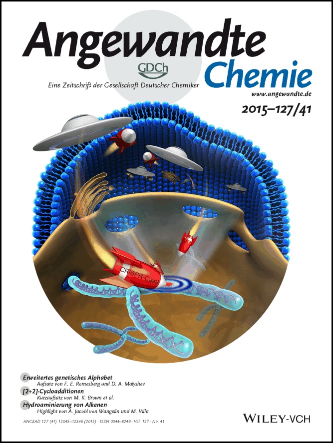 Titelbild: Self-Assembled DNA Nanoclews for the Efficient Delivery of CRISPR–Cas9 for Genome Editing (Angew. Chem. 41/2015)