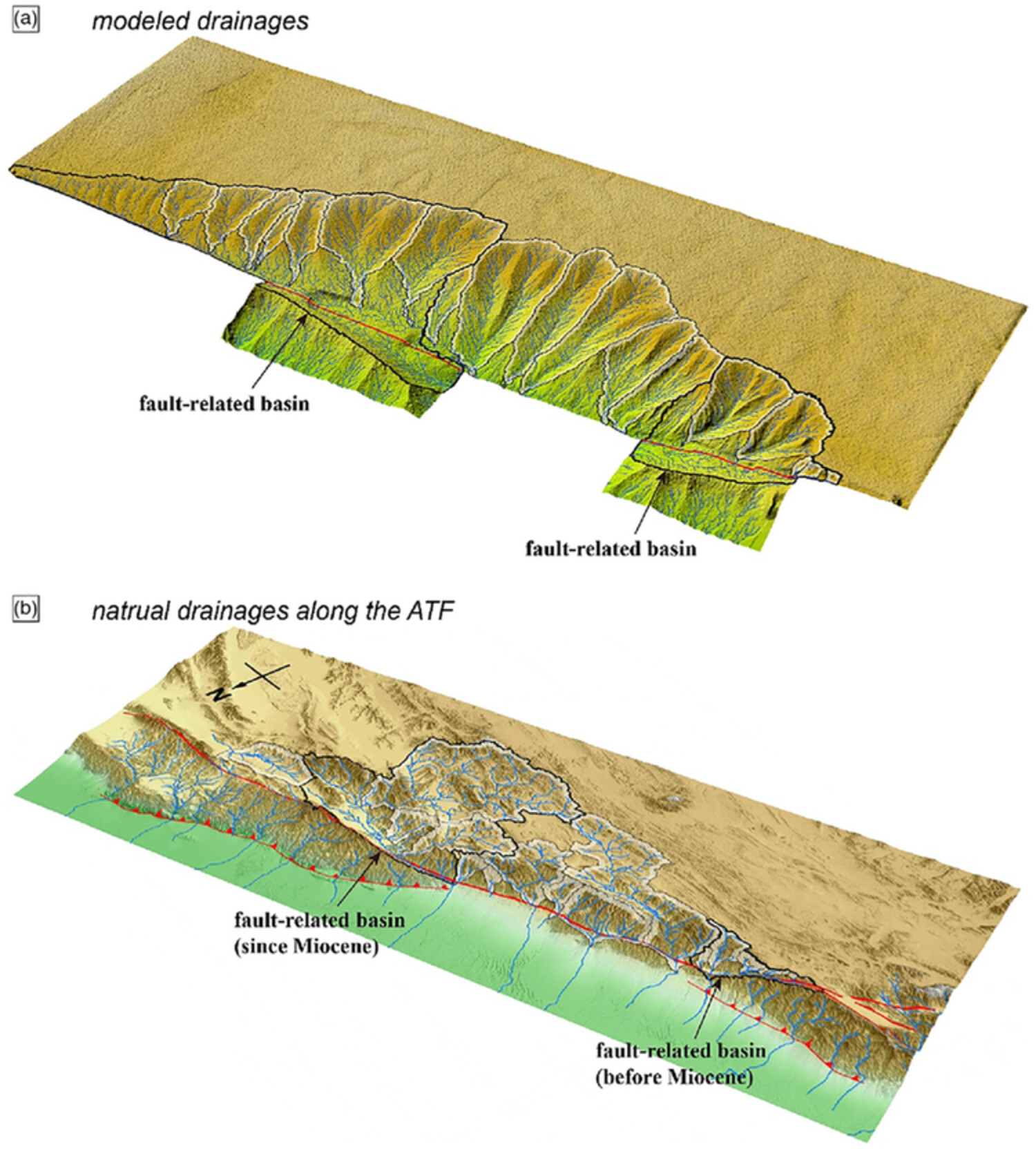 Drainage development on the northern Tibetan Plateau controlled by the Altyn Tagh Fault: Insights from analogue modelling