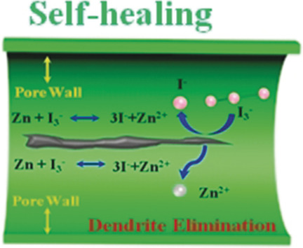 A Long Cycle Life, Self-Healing Zinc–Iodine Flow Battery with High Power Density