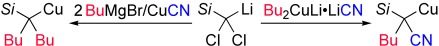 Consecutive Double 1,2-Migration of Two Different Groups in Silyl(dichloromethyl)cuprates