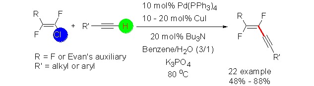 Palladium-Catalyzed Cross-Coupling of Fluorinated Vinyl Chlorides with Terminal Alkynes: A General Protocol to Fluorinated Enynes