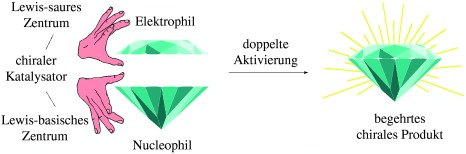 Hoch effiziente asymmetrische Katalyse durch doppelte Aktivierung von Nucleophil und Elektrophil