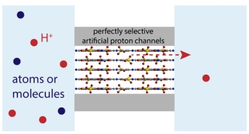 Covalent Organic Framework Interlayer Spacings as Perfectly Selective Artificial Proton Channels