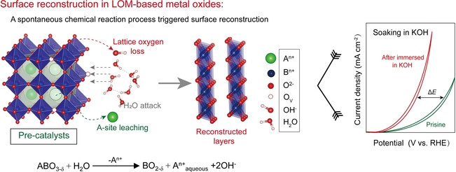 Origin of Surface Reconstruction in Lattice Oxygen Oxidation Mechanism Based-Transition Metal Oxides: A Spontaneous Chemical Process