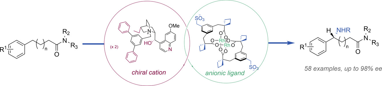 Tertiary Amides as Directing Groups for Enantioselective C−H Amination using Ion-Paired Rhodium Complexes