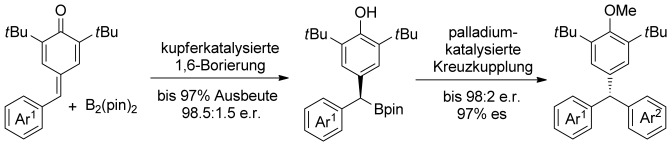 Copper-Catalyzed Enantioselective 1,6-Boration of para-Quinone Methides and Efficient Transformation of gem-Diarylmethine Boronates to Triarylmethanes