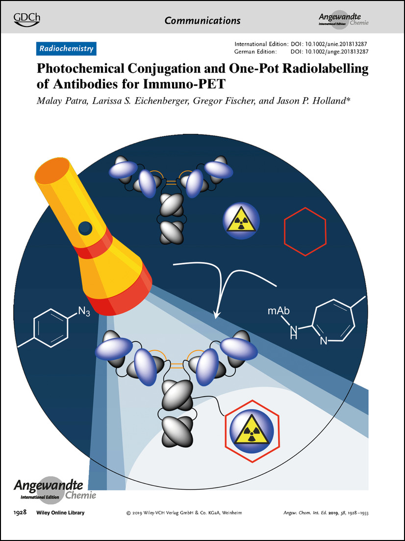 Frontispiece: Photochemical Conjugation and One-Pot Radiolabelling of Antibodies for Immuno-PET Volume 58 Issue 7, 2019