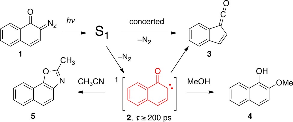 Photo-Wolff Rearrangement of 2-Diazo-1,2-naphthoquinone: Stern–Volmer Analysis of the Stepwise Reaction Pathway