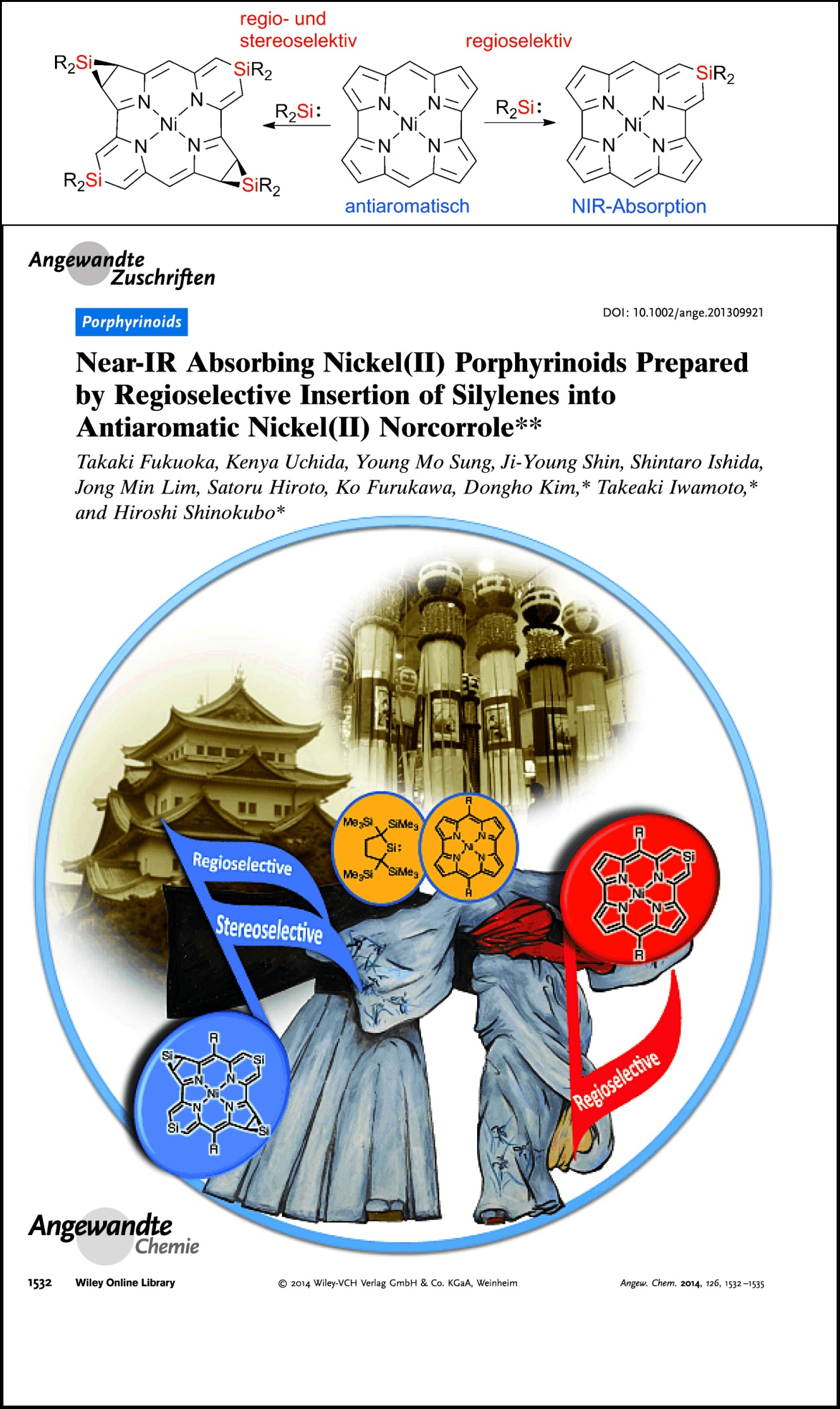 Near-IR Absorbing Nickel(II) Porphyrinoids Prepared by Regioselective Insertion of Silylenes into Antiaromatic Nickel(II) Norcorrole