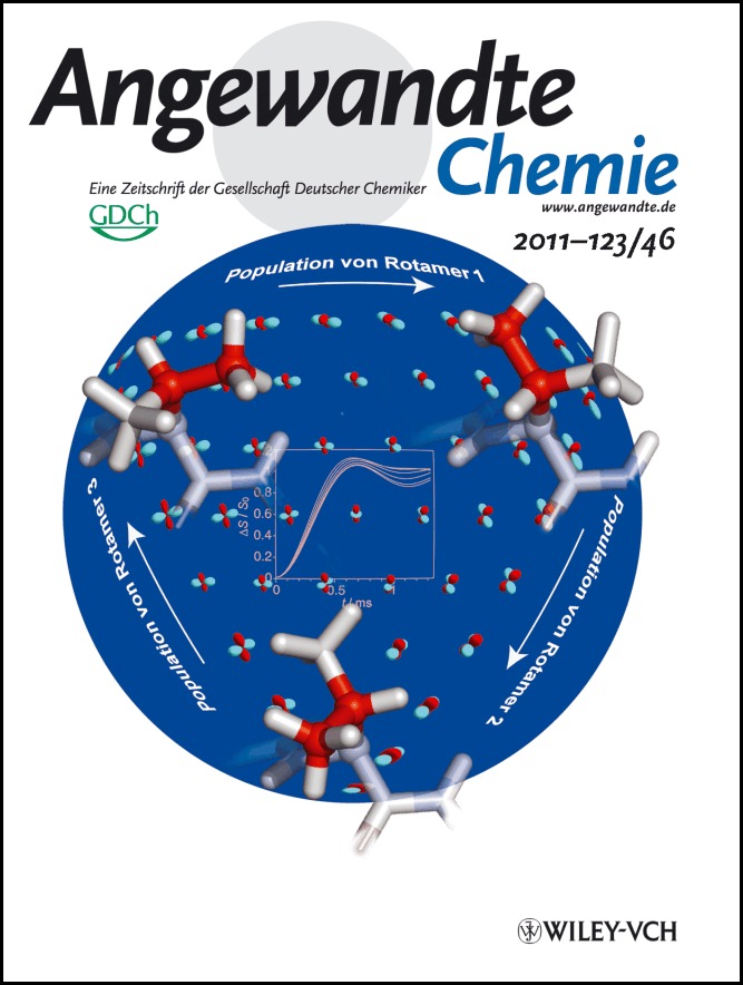 Innentitelbild: Asymmetrische dipolare Kopplungen aus Festkörper-NMR-Messungen geben Einblick in die Bewegung von Seitenketten in Proteinen (Angew. Chem. 46/2011)