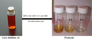 Hydrothermal Decarboxylation of Corn Distillers Oil for Fuel-Grade Hydrocarbons
