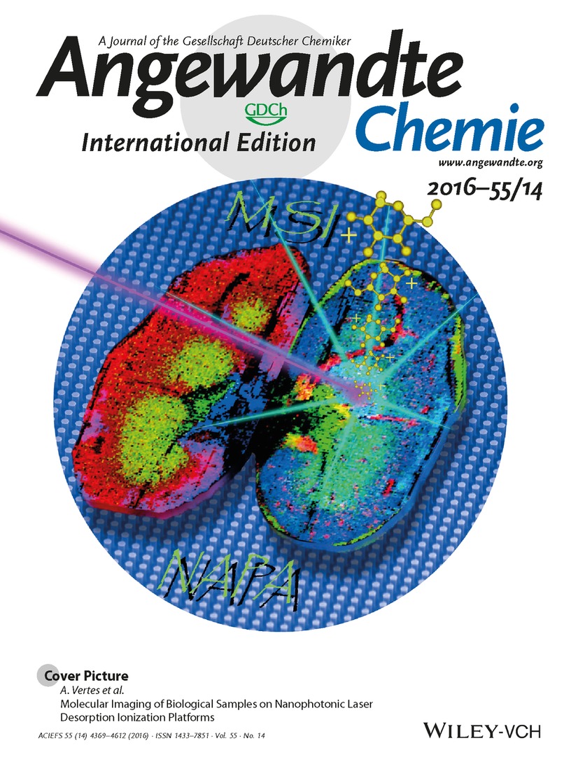 Cover Picture: Molecular Imaging of Biological Samples on Nanophotonic Laser Desorption Ionization Platforms (Angew. Chem. Int. Ed. 14/2016) Volume 55 Issue 14, 2016