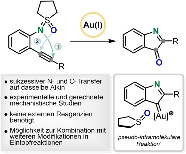 Goldkatalysierte Intramolekulare Reaktion von Alkinen mit Sulfoximinen als N- und O-Transferreagenzien