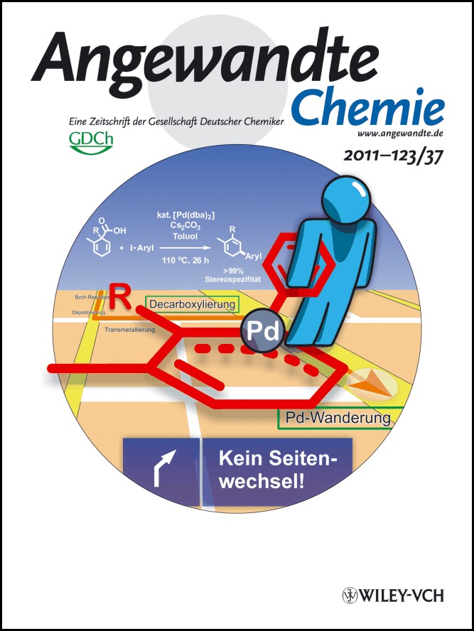 Rücktitelbild: Stereospezifische Palladium-katalysierte decarboxylierende C(sp3)-C(sp2)-Kupplung von 2,5-Cyclohexadien-1-carbonsäure- Derivaten mit Aryliodiden (Angew. Chem. 37/2011)