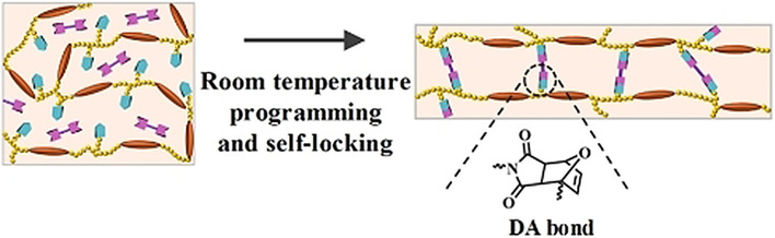 “Self-Lockable” Liquid Crystalline Diels–Alder Dynamic Network Actuators with Room Temperature Programmability and Solution Reprocessability