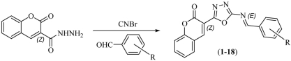 Synthesis and In Vivo Anticonvulsant Screening of Coumarin Incorporated Schiff Bases of 1,3,4-Oxadiazoles