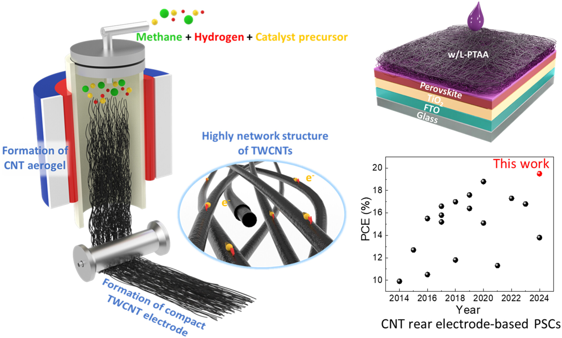 PTAA-infiltrated thin-walled carbon nanotube electrode with hidden encapsulation for perovskite solar cells