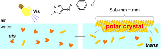 Light-Triggered, Non-Centrosymmetric Self-Assembly of Aqueous Arylazopyrazoles at the Air–Water Interface and Switching of Second-Harmonic Generation