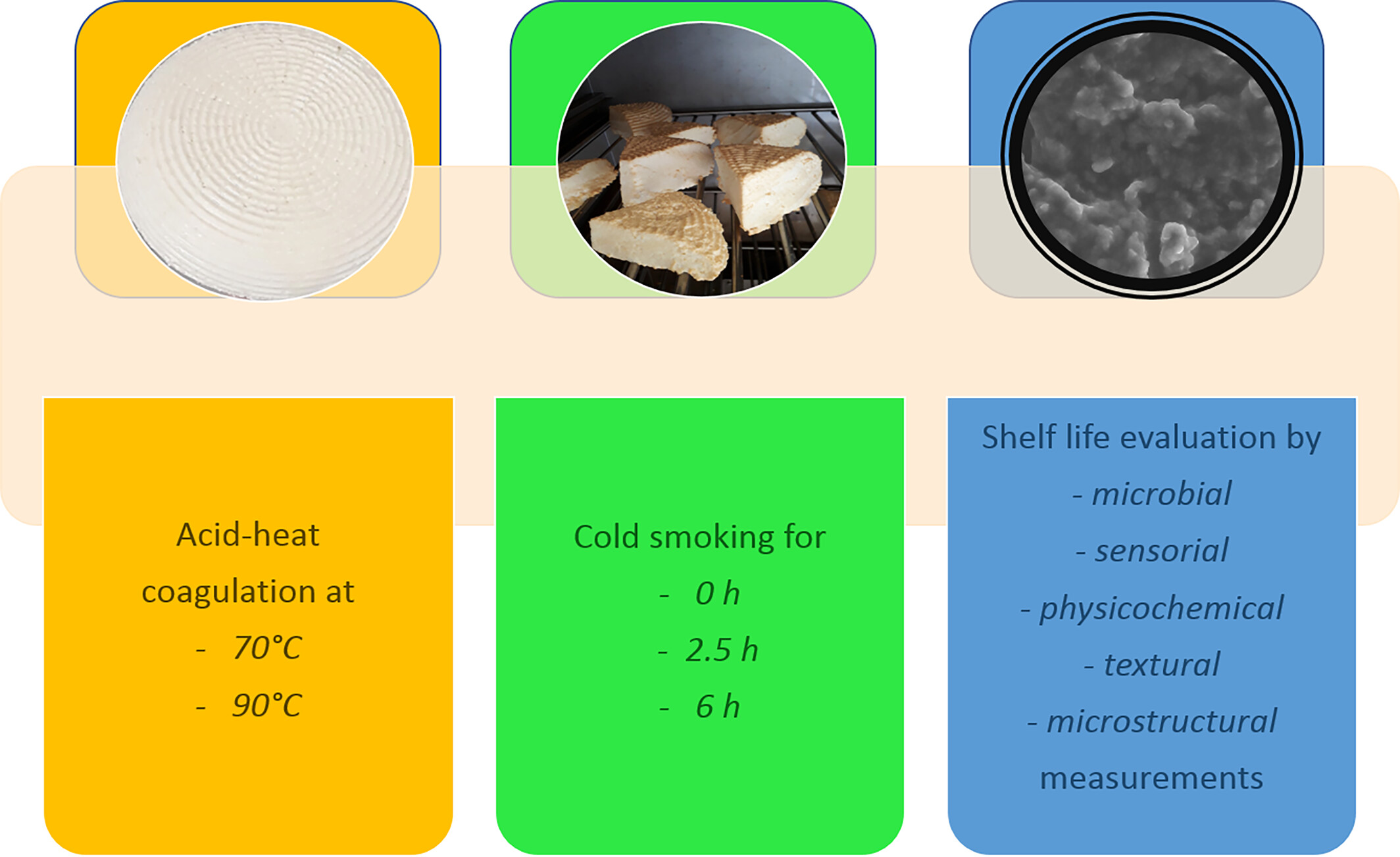 Coagulation temperature and smoking time determine product quality and shelf life of the acid-heat coagulated Circassian cheese