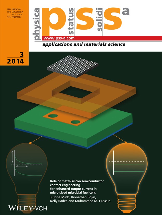 Role of metal/silicon semiconductor contact engineering for enhanced output current in micro-sized microbial fuel cells (Phys. Status Solidi A 3∕2014)