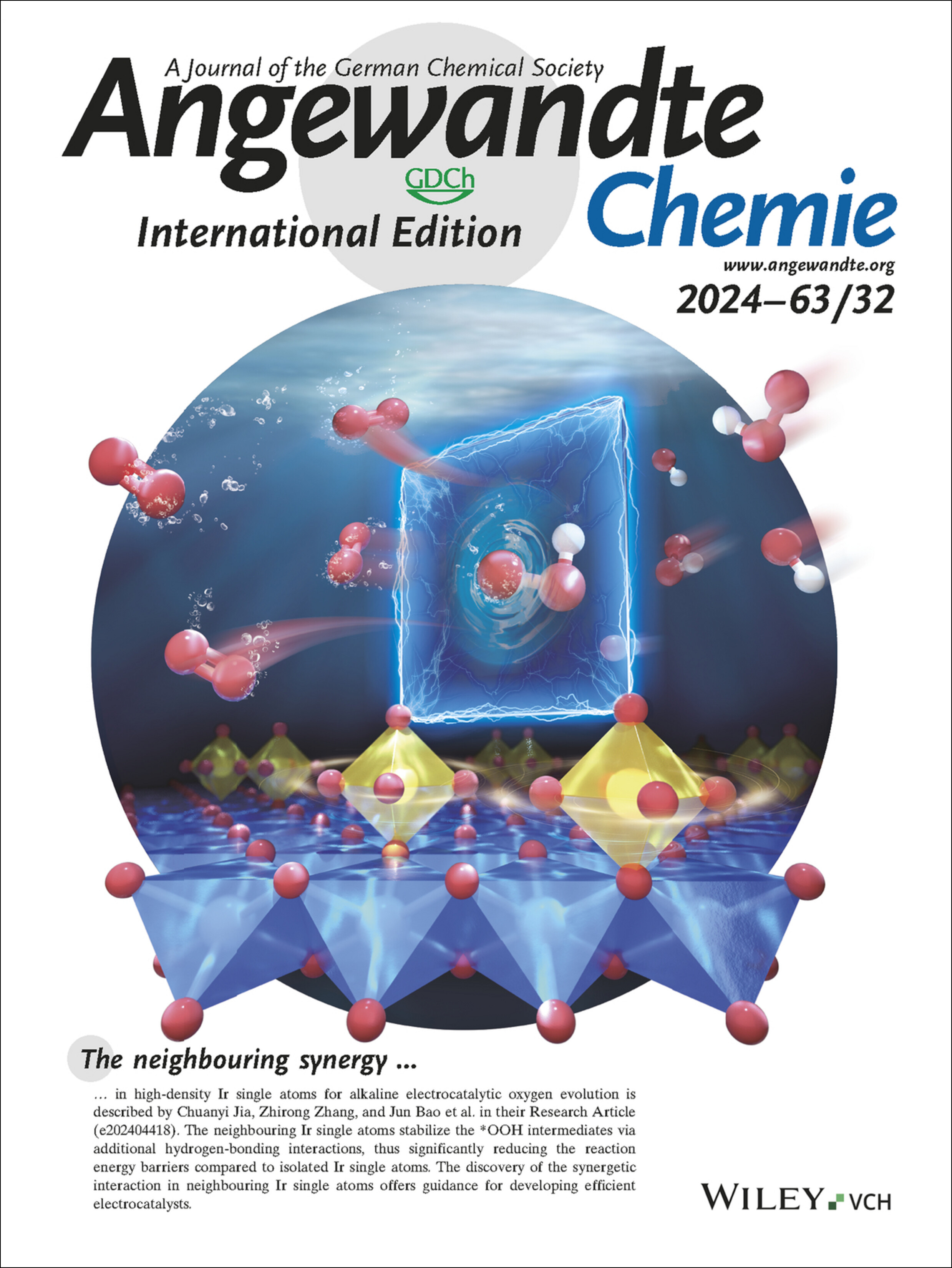 Inside Back Cover: Neighbouring Synergy in High-Density Single Ir Atoms on CoGaOOH for Efficient Alkaline Electrocatalytic Oxygen Evolution (Angew. Chem. Int. Ed. 32/2024) Volume 63 Issue 32, 2024