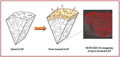 Fine tuning of SAP properties via epoxy-silane surface modification