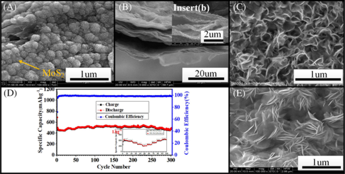 Sandwich architecture of graphene/MoS2 composite as anodes for enhanced reversible lithium and sodium storage