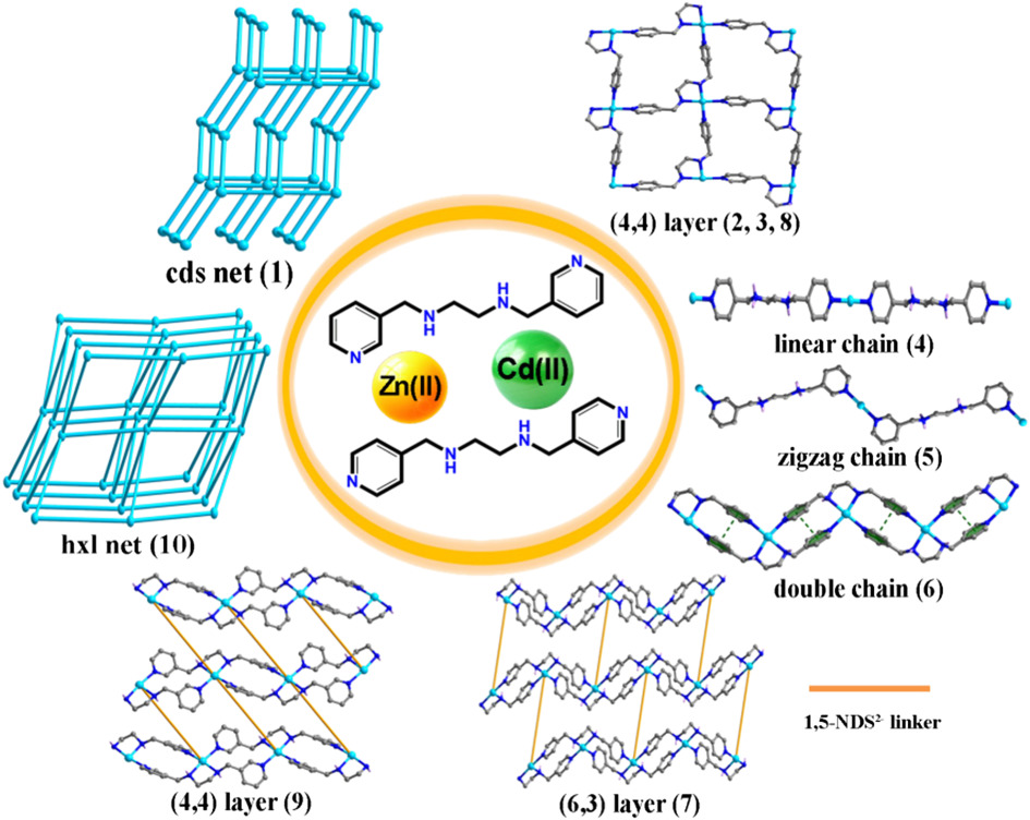 Structural variation from linear, layer to 3D framework: Syntheses, structures and luminescence