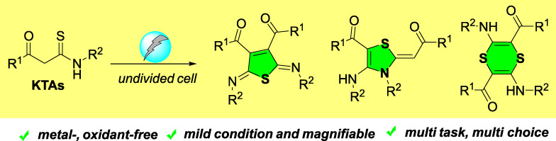Electrochemical Selective Oxidative Synthesis of Diversified Sulfur Heterocycles from β-Ketothioamides