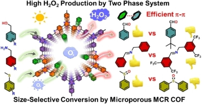 Solar Light Driven H2O2 Production and Selective Oxidations Using a Covalent Organic Framework Photocatalyst Prepared by a Multicomponent Reaction