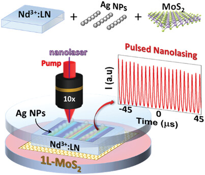 Integrating 2D Materials and Plasmonics on Lithium Niobate Platforms for Pulsed Laser Operation at the Nanoscale