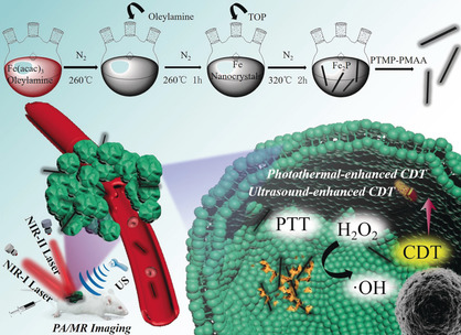 One-Dimensional Fe2P Acts as a Fenton Agent in Response to NIR II Light and Ultrasound for Deep Tumor Synergetic Theranostics