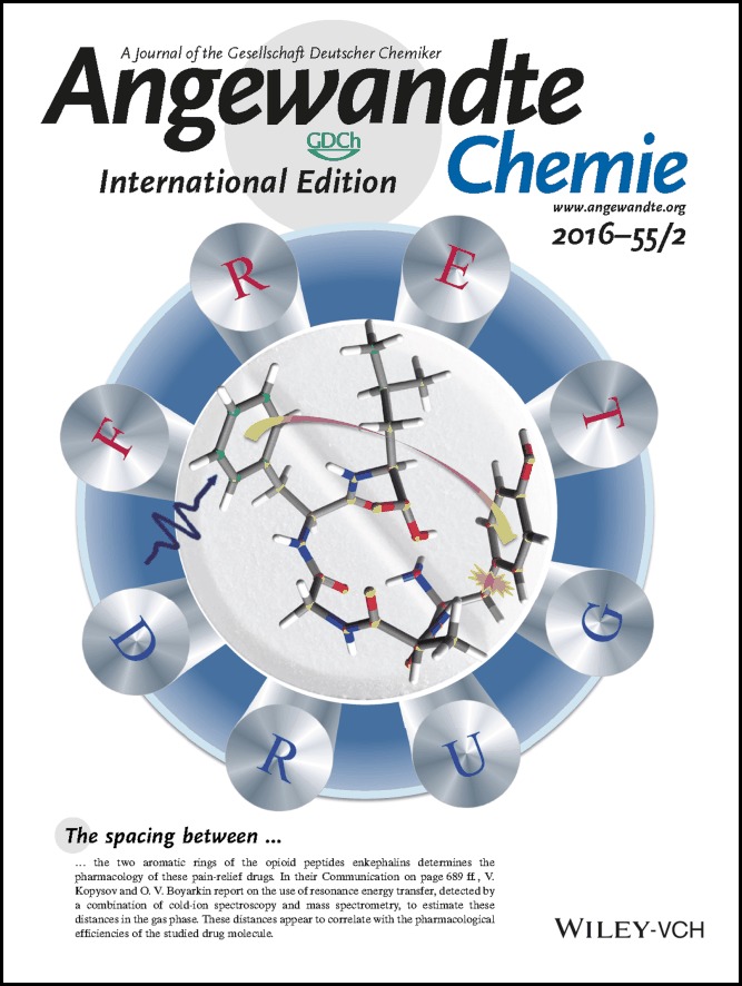 Inside Back Cover: Resonance Energy Transfer Relates the Gas-Phase Structure and Pharmacological Activity of Opioid Peptides (Angew. Chem. Int. Ed. 2/2016)