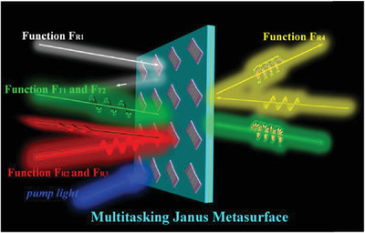 Temperature-Controlled and Photoexcited Multitasking Janus Metasurface in the Terahertz Region