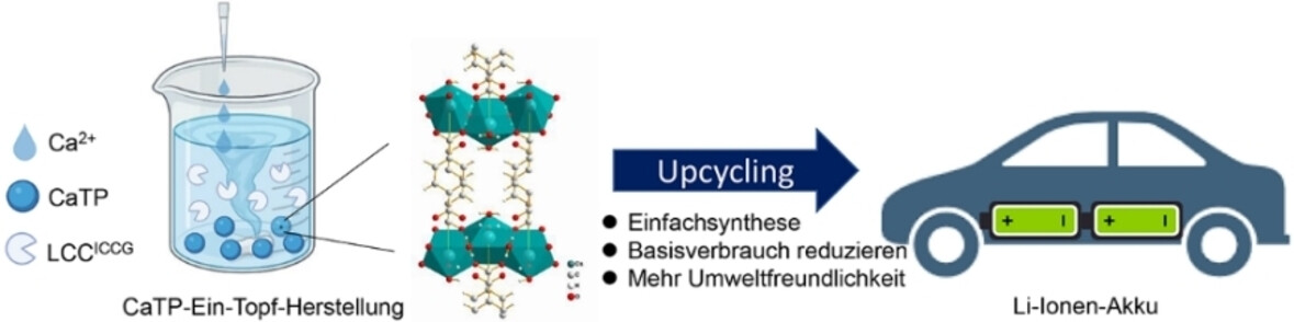 Enzymatisches Upcycling von PET-Abfällen zu Calcium-Terephthalat für Batterieanoden