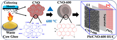 Bio-waste derived carbon nano-onions as an efficient electrode material for symmetric and lead-carbon hybrid ultracapacitors