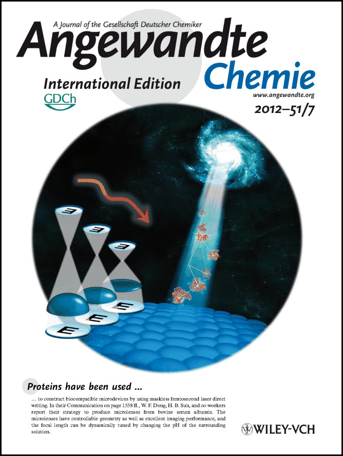 Inside Cover: Dynamically Tunable Protein Microlenses (Angew. Chem. Int. Ed. 7/2012)