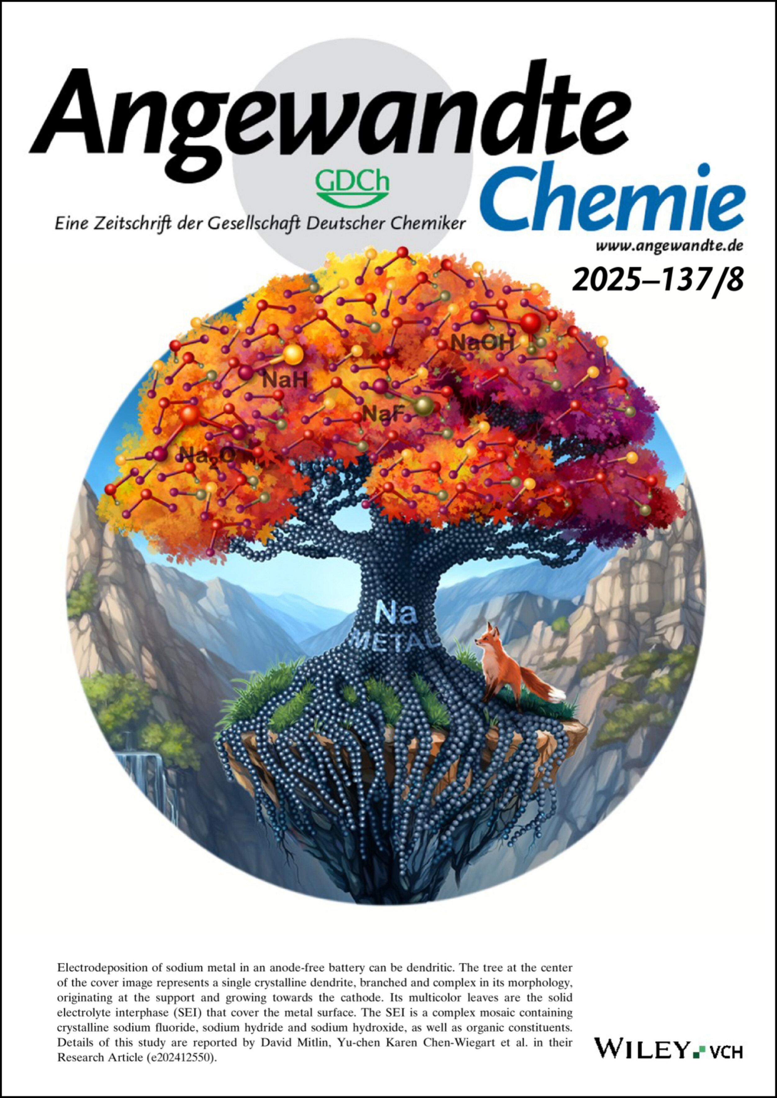 Titelbild: Interdependence of Support Wettability - Electrodeposition Rate- Sodium Metal Anode and SEI Microstructure (Angew. Chem. 8/2025) Volume 137 Issue 8, 2025