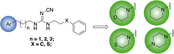 Synthesis and biological evaluation of heteroalicyclic cyanoguanidines at histamine receptors