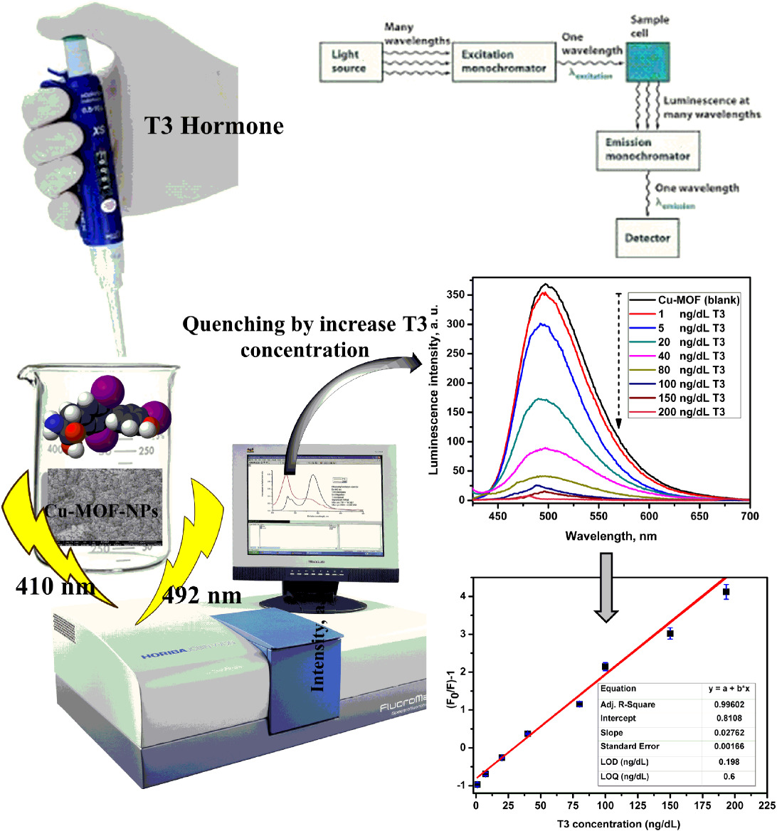 Promising photoluminescence optical approach for triiodothyronine hormone determination based on smart copper metal–organic framework nanoparticles