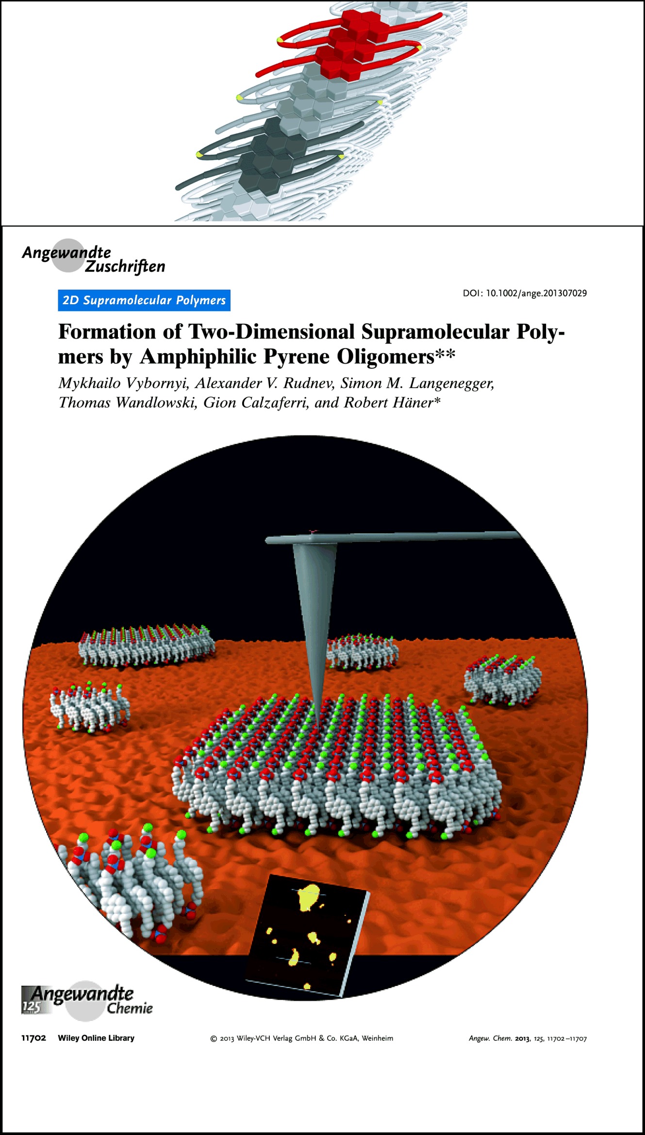 Formation of Two-Dimensional Supramolecular Polymers by Amphiphilic Pyrene Oligomers