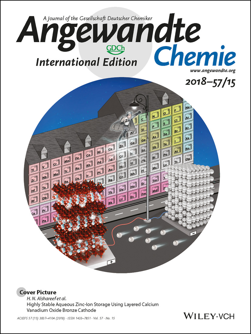 Cover Picture: Highly Stable Aqueous Zinc-Ion Storage Using a Layered Calcium Vanadium Oxide Bronze Cathode (Angew. Chem. Int. Ed. 15/2018) Volume 57 Issue 15, 2018
