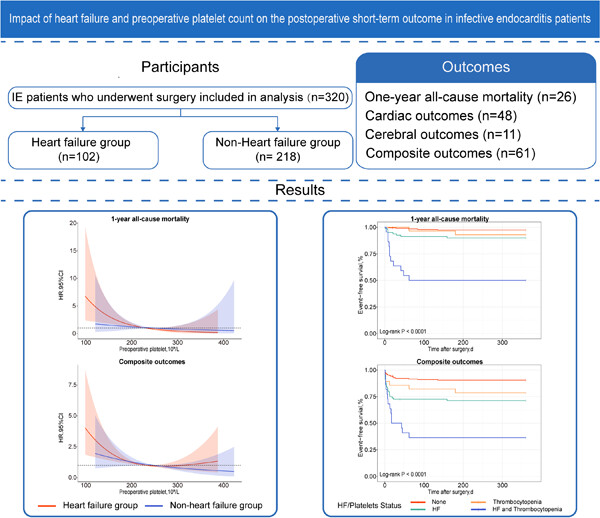 Impact of heart failure and preoperative platelet count on the postoperative short-term outcome in infective endocarditis patients