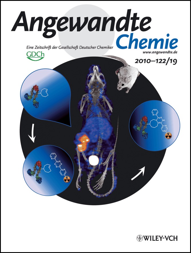 Innentitelbild: In Vivo Chemistry for Pretargeted Tumor Imaging in Live Mice (Angew. Chem. 19/2010)