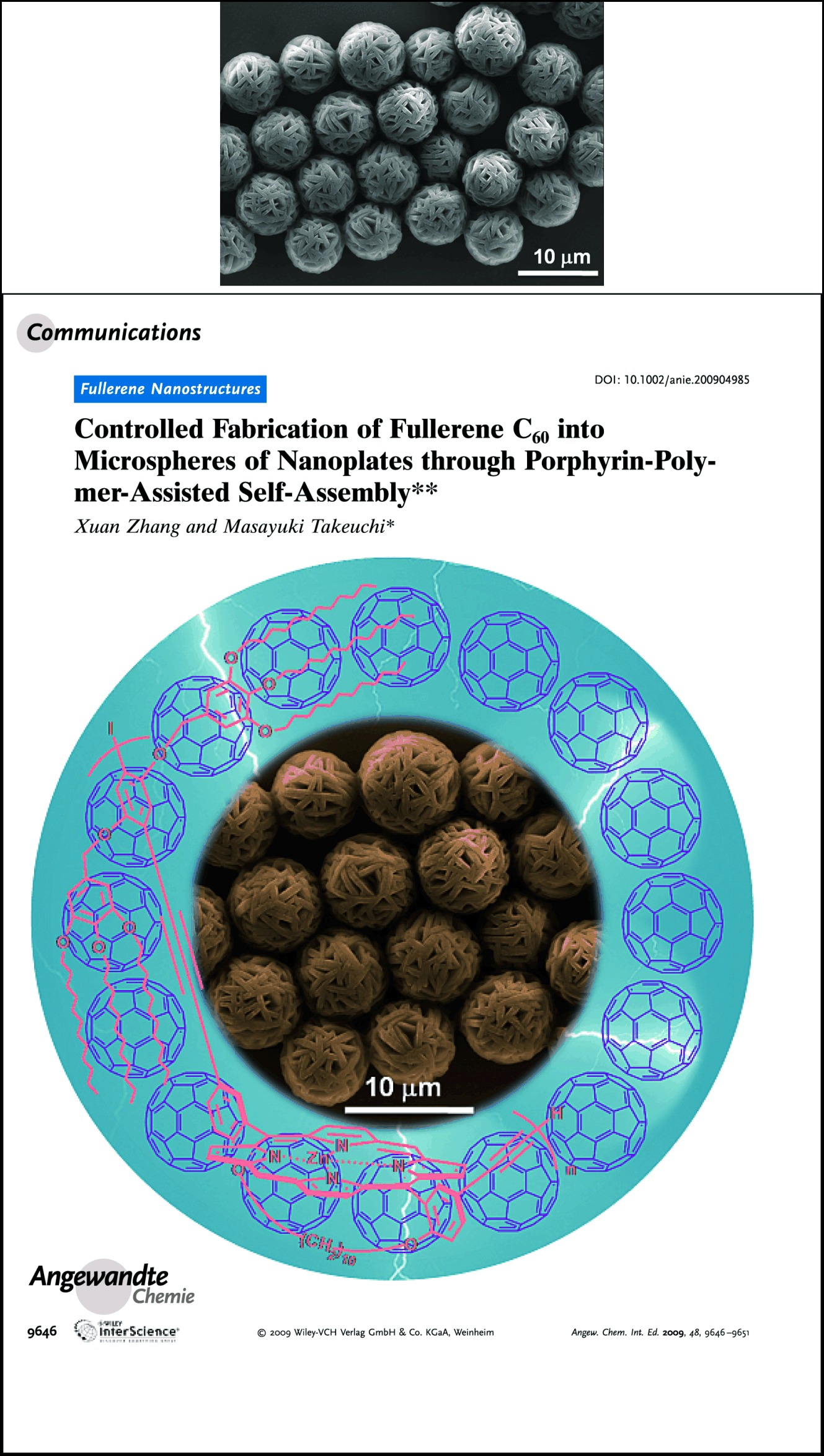Controlled Fabrication of Fullerene C60 into Microspheres of Nanoplates through Porphyrin-Polymer-Assisted Self-Assembly